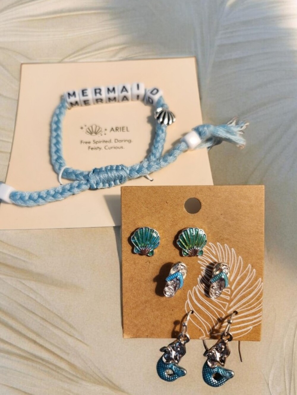 Blue Mermaid Shell & Seahorse Earring Set